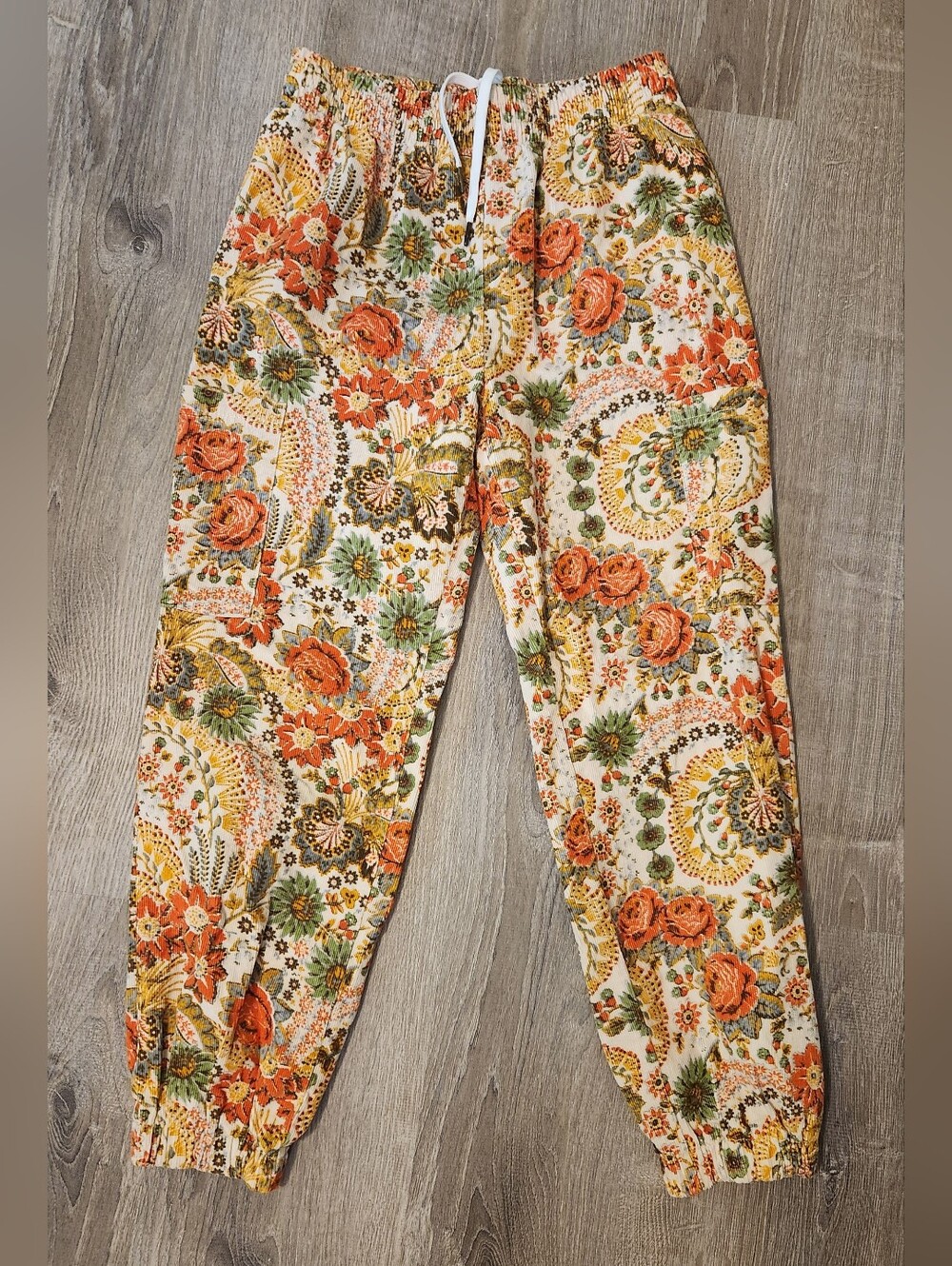 Urban Outfitters Penelope Corduroy Floral Jogger Small